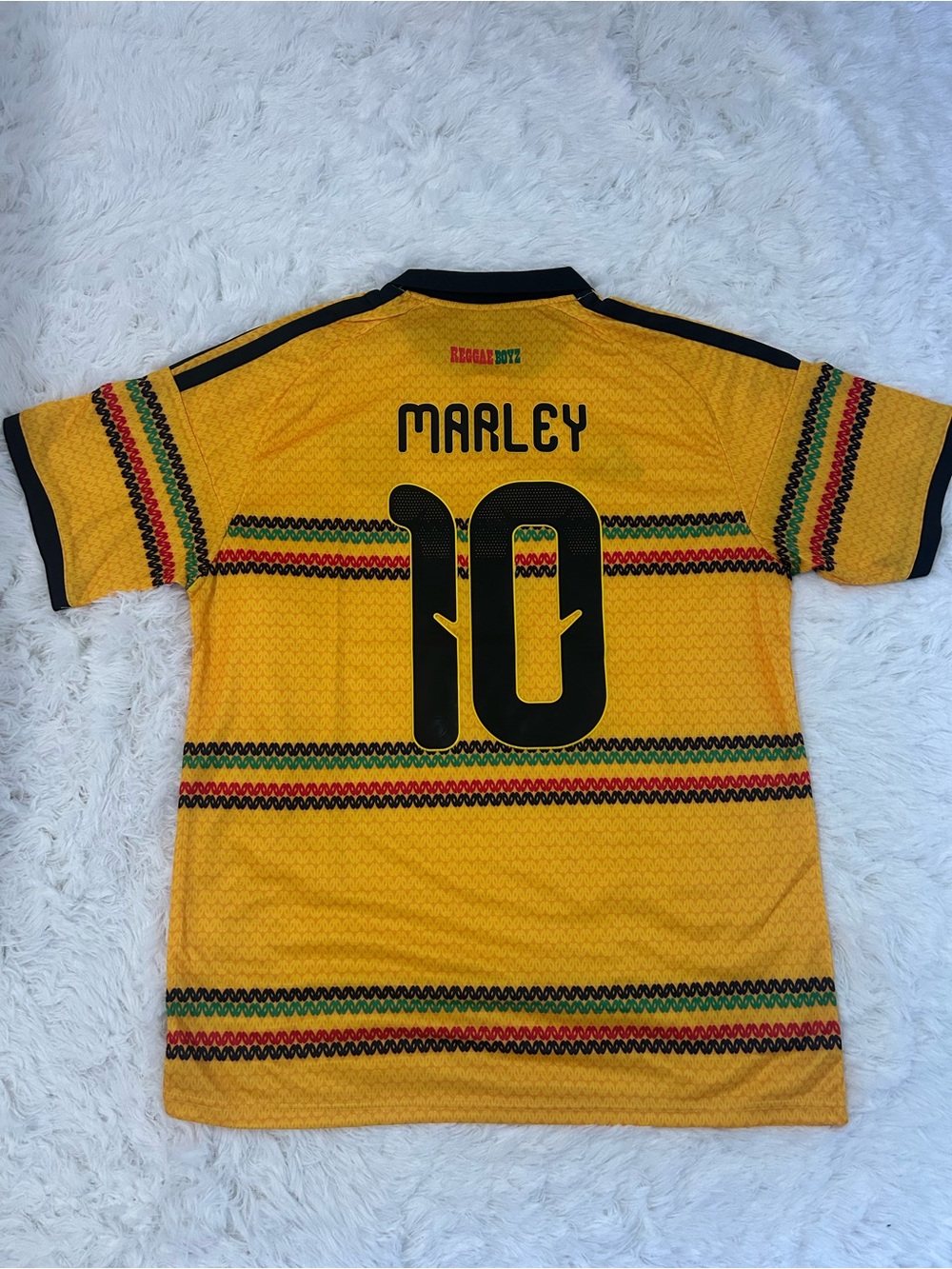 adidas Men’s Yellow Football Jersey with Black Trim & Number 10